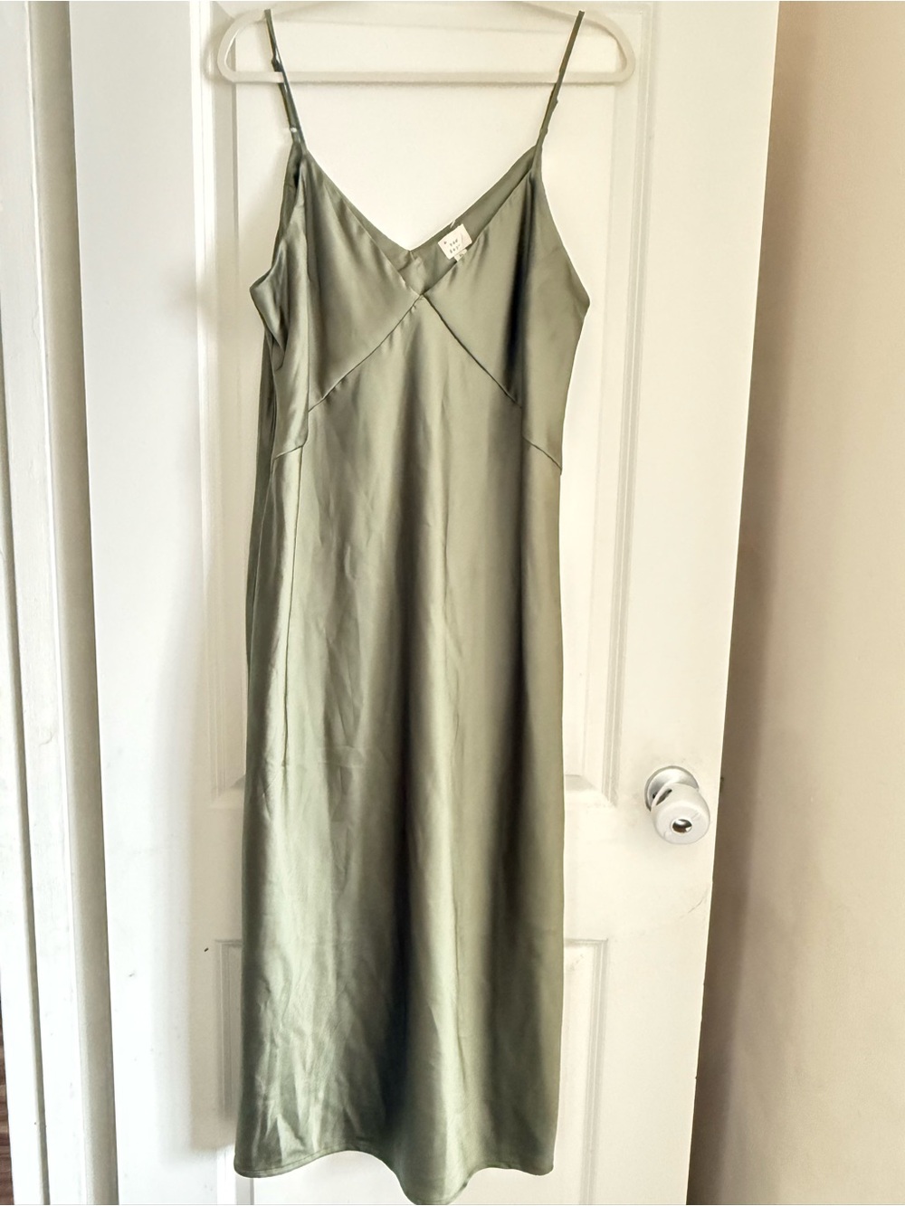 a new day Olive Green Satin Maxi Slip Dress